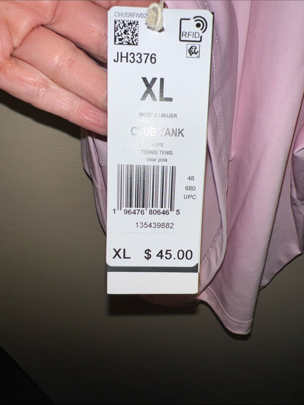 Addidas Light Pink Racerback Performance Tank Top - Picture 3 of 5